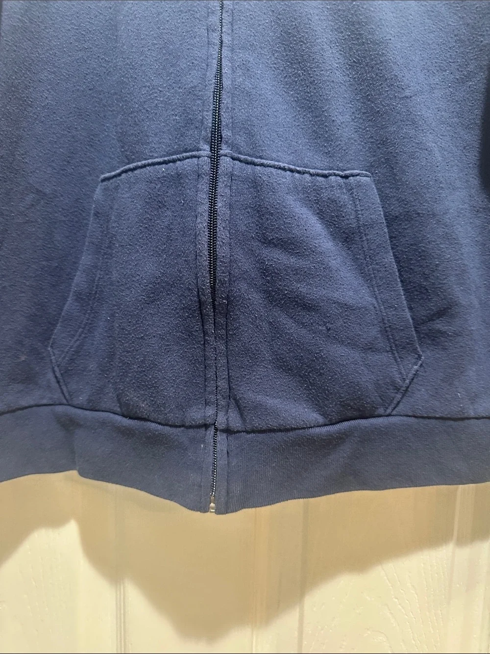 PINK Victoria's Secret Navy Full-Zip Hoodie with White Logo
